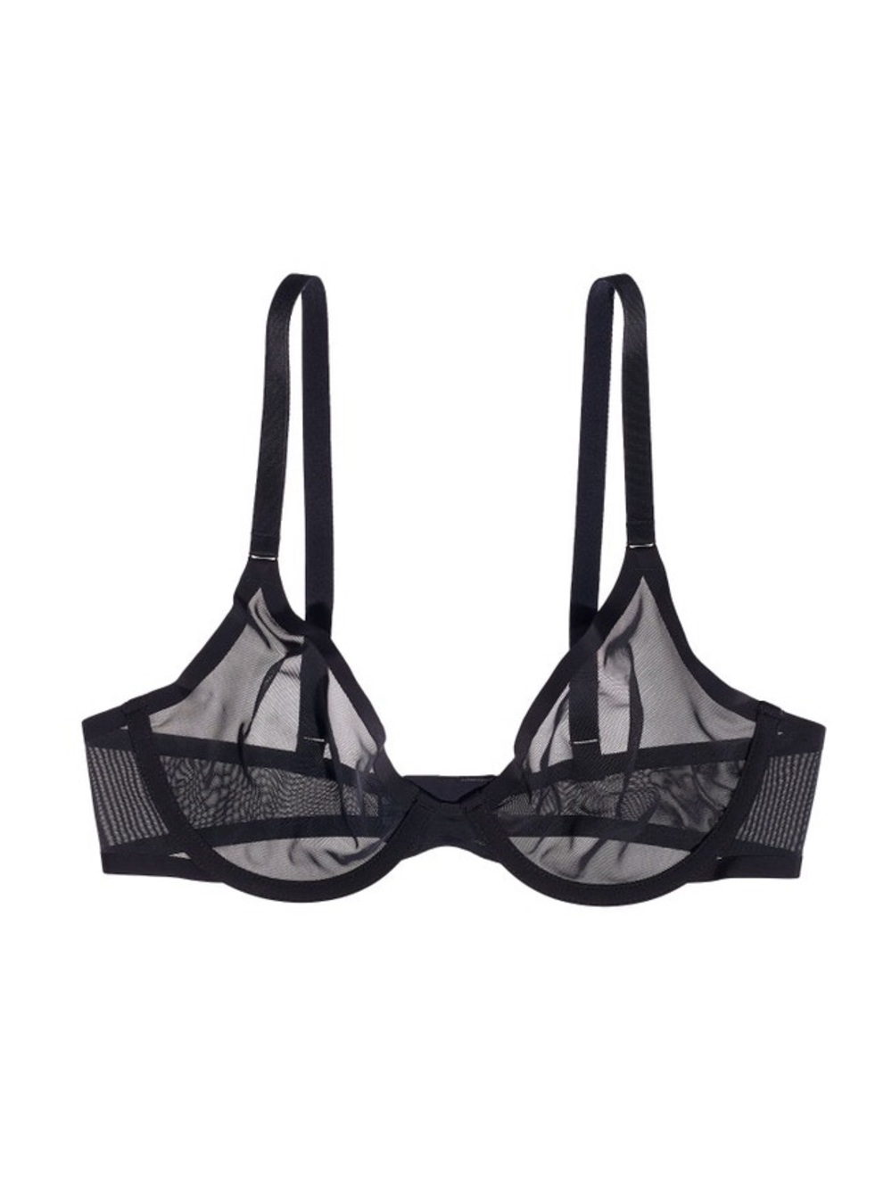 CUUP The Plunge Mesh Bra NWOT Black Size 36C Sheer Minimalist Underwire Smooth